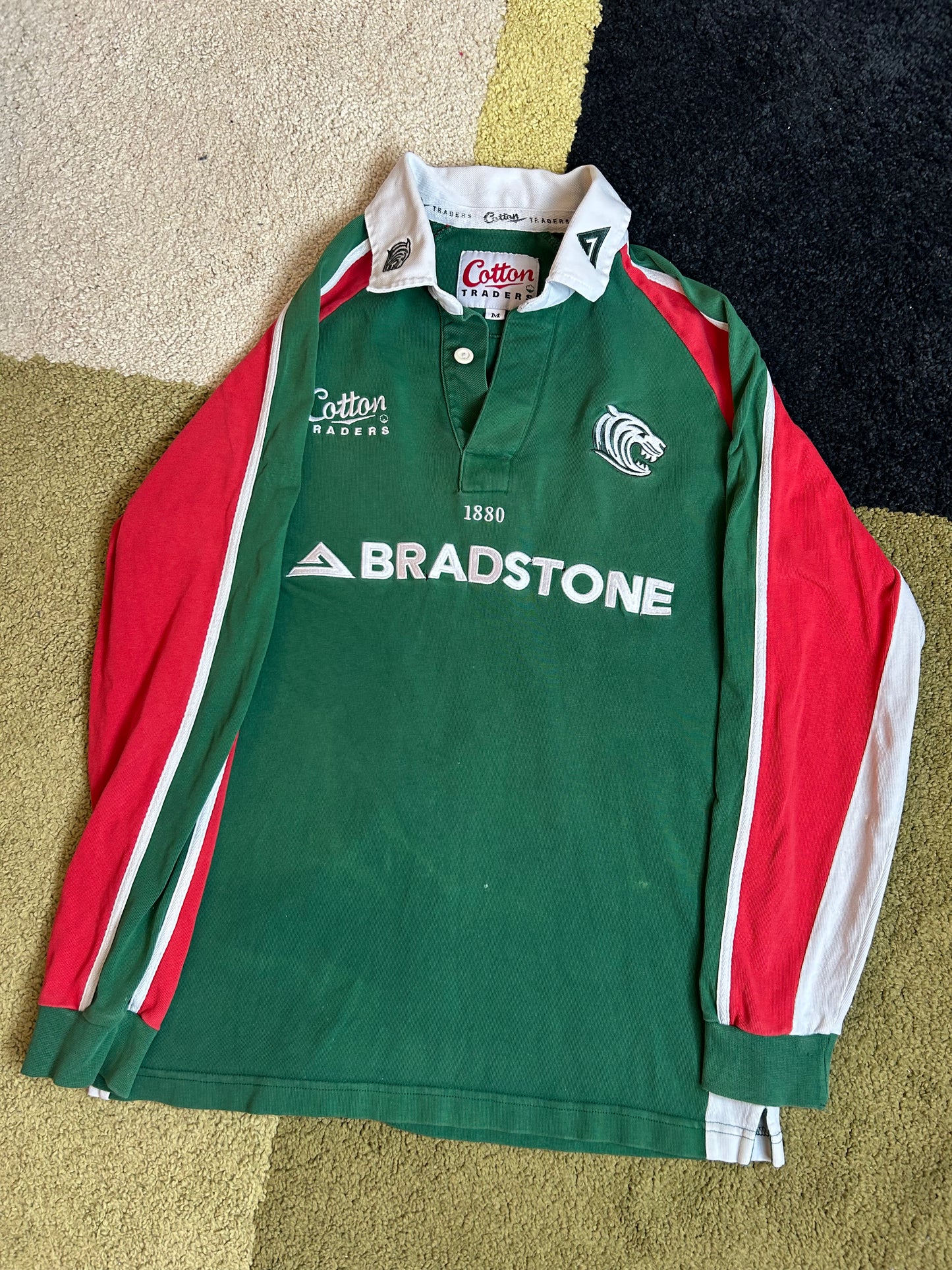 Cotton Traders Leicester Tigers Vintage Rugby Shirt - Medium