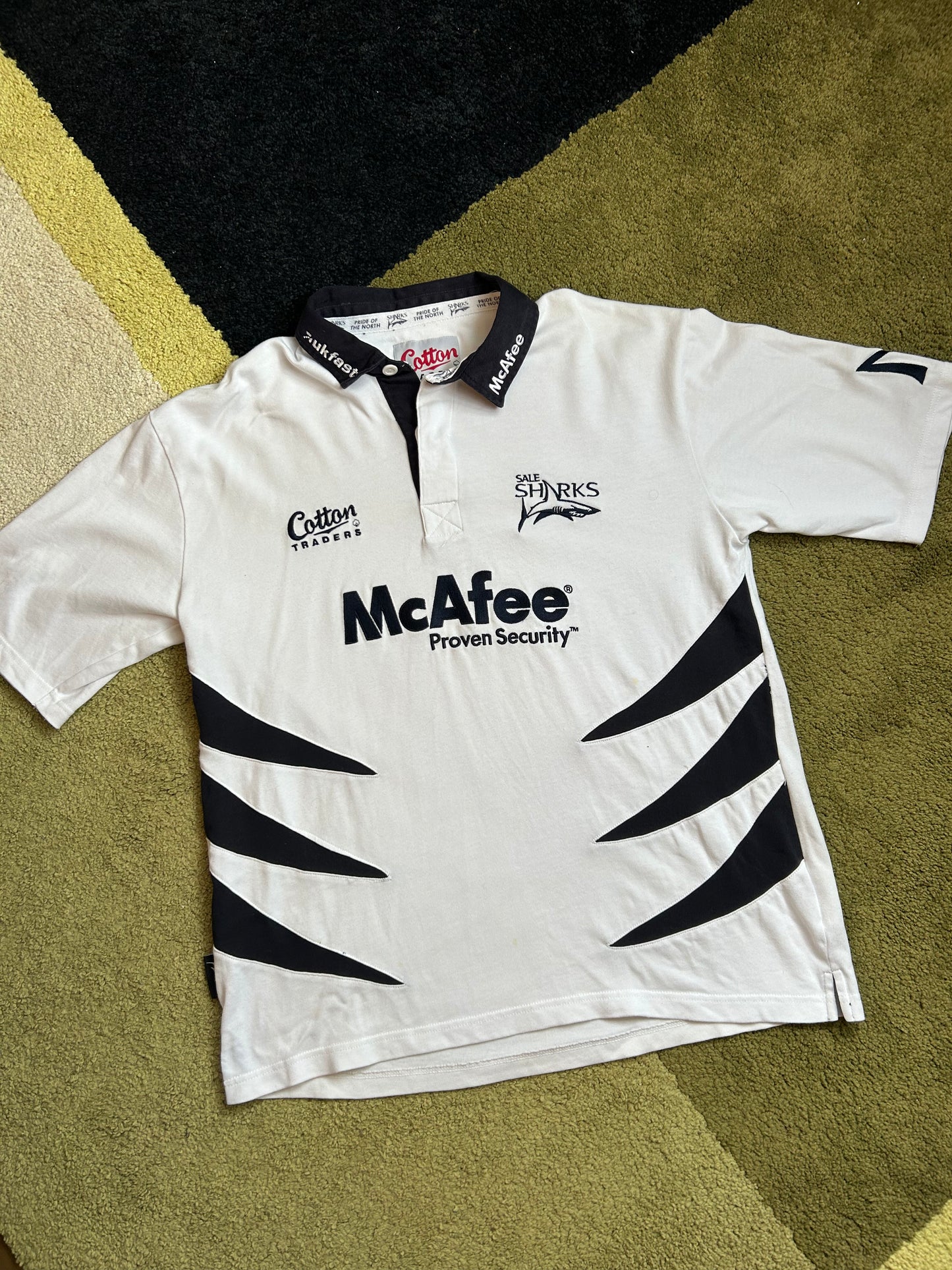 Cotton Traders Sale Sharks Vintage Rugby Shirt - Large 