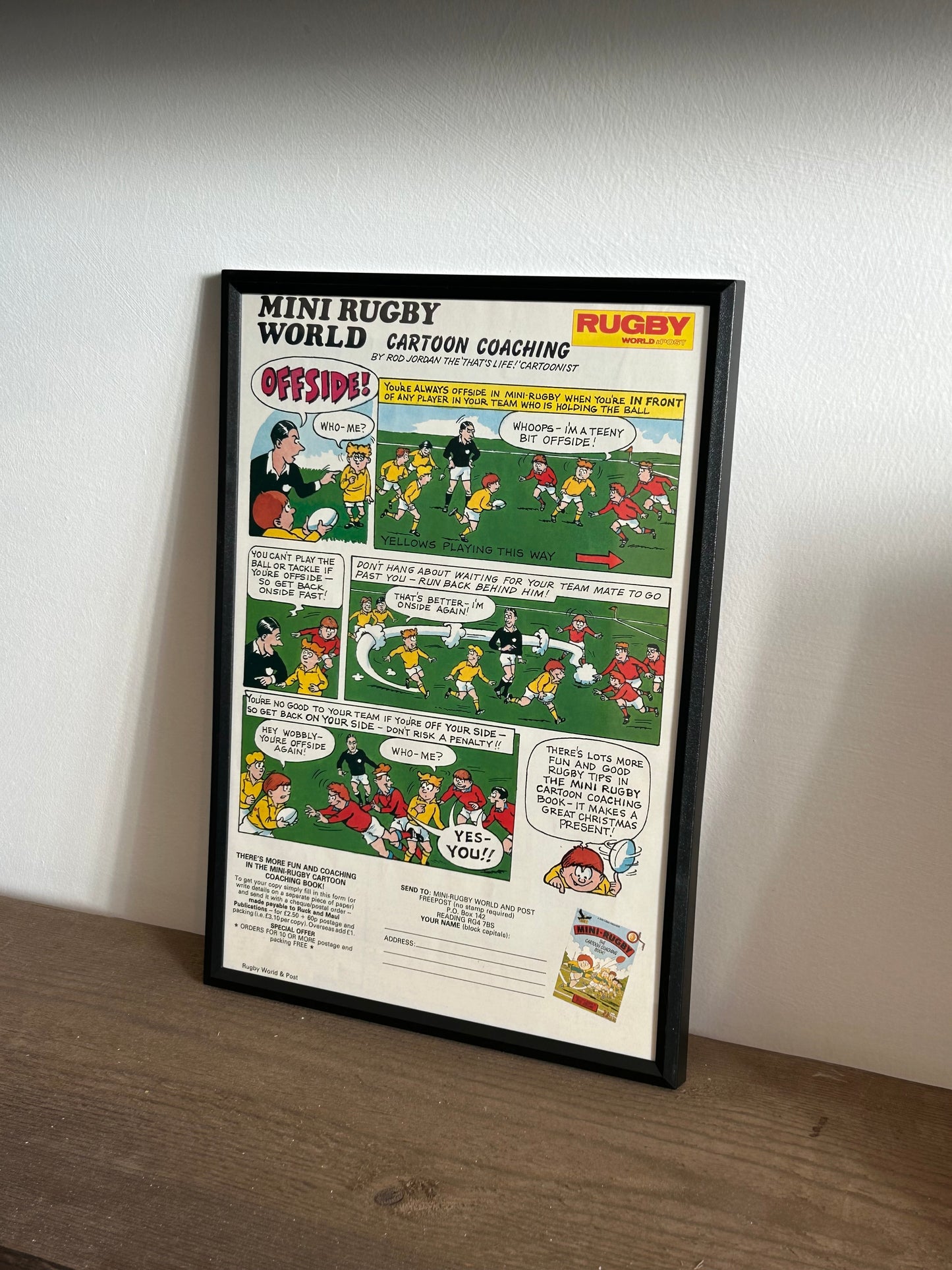 Rugby World Cartoon Coaching Book Vintage Advert 2